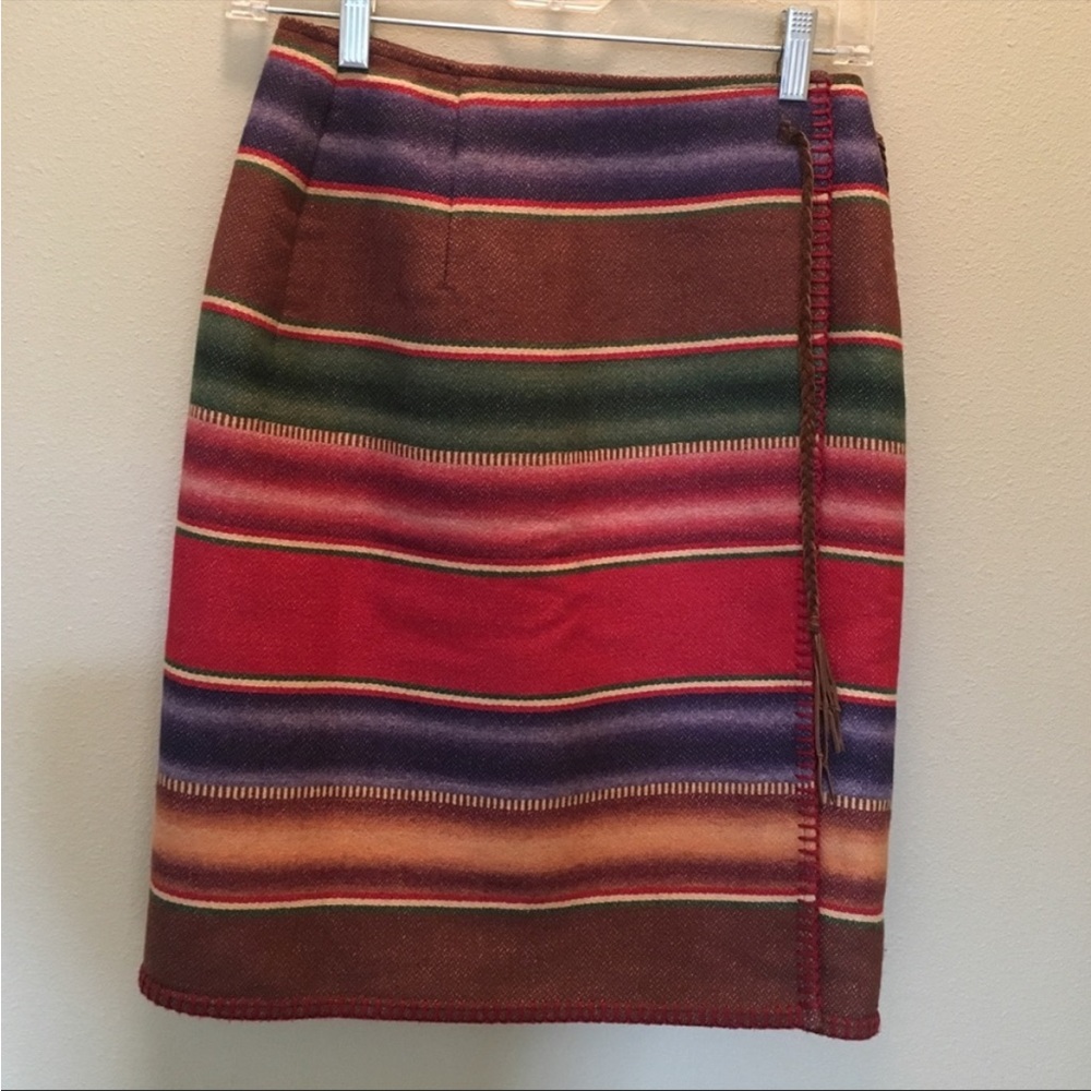 Vintage Ralph Lauren Country Wool Skirt, Native American Blanket Colors, Western